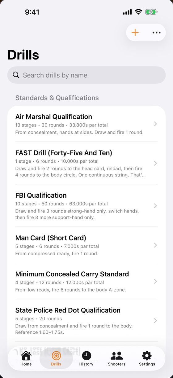 Drill library listing standards and qualifications